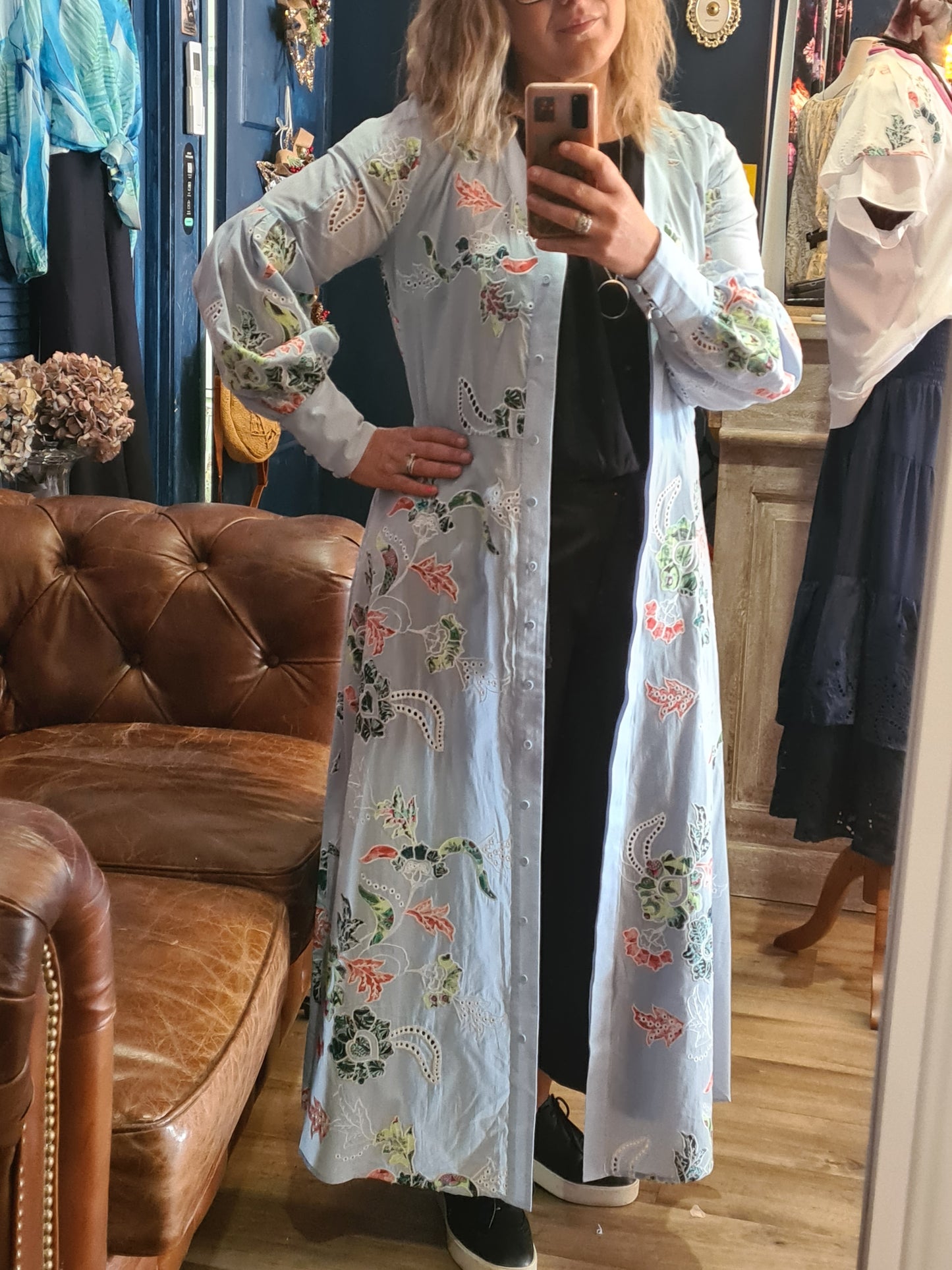 Once/Was Elysian Embroidered Coat Dress