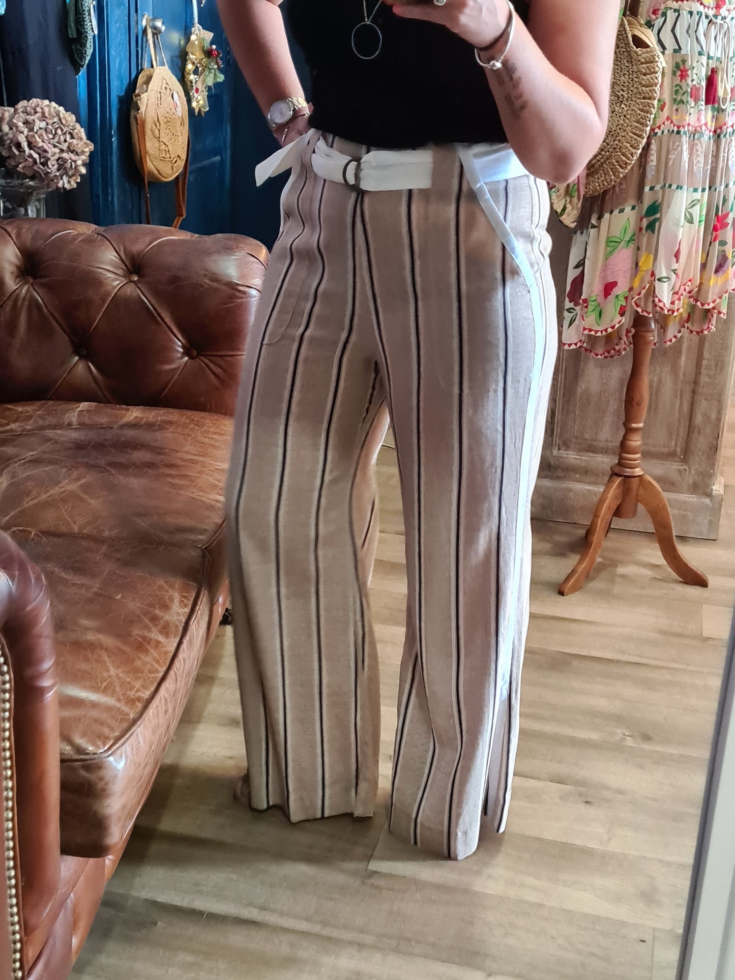 Once/Was Grace Linen Wide Leg Pant