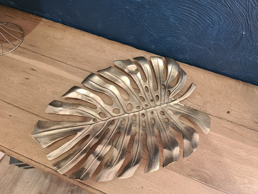 Brushed Gold Monstera Leaf