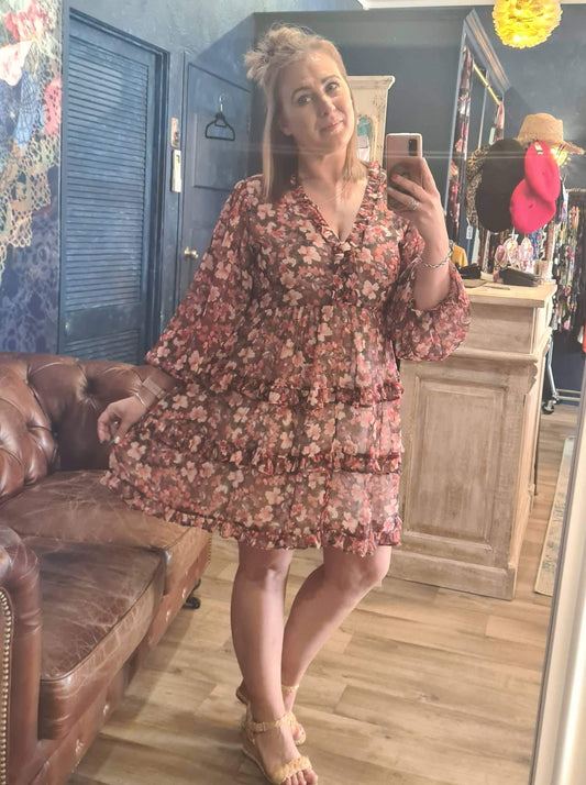 Three of Something Heather Floral Dress